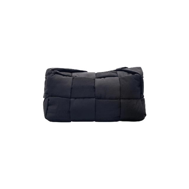 BOTTEGA VENETA Black Medium Padded Tech Cassette Bag In 1091 Black Parakeet Product Image