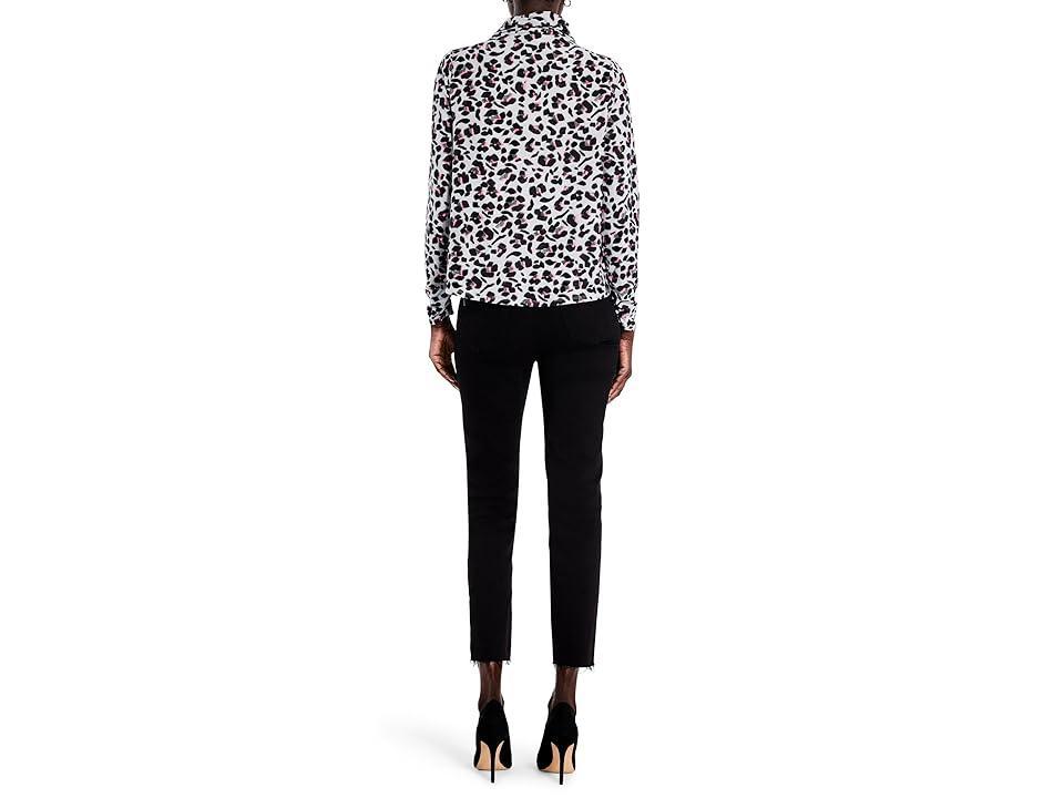 NIC+ZOE Petite Cheetah Pop Top (Grey Multi) Women's Clothing Product Image