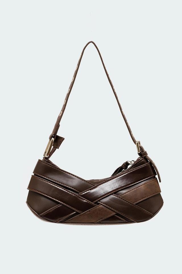 Belted Faux Leather Bag Product Image