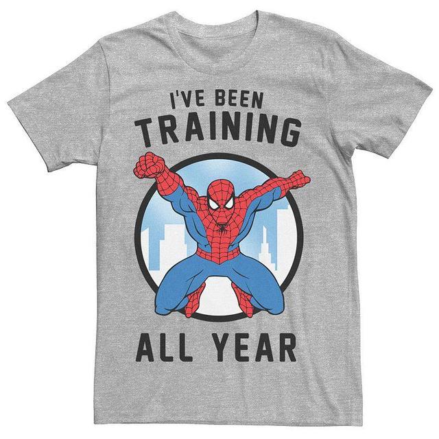 Mens Marvel Spider-Man Ive Been Training All Year Tee Athletic Grey Product Image