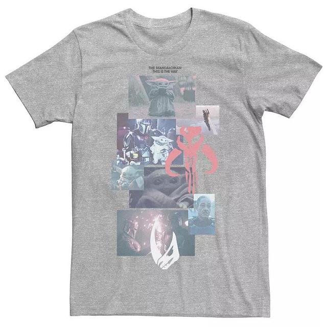 Mens Star Wars: The Mandalorian Portrait Stack Tee Athletic Grey Product Image