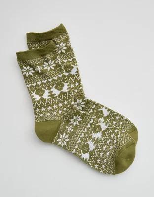 Aerie Fairisle Brushed Crew Socks Product Image