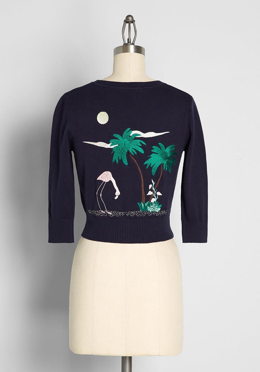 Tropical Evening Breeze Embroidered Cardigan Product Image