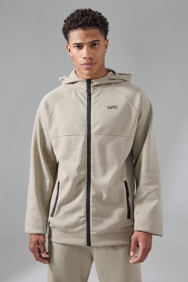 Man Active Fleece Oversized Zip Thru Hoodie | boohooMAN USA Product Image