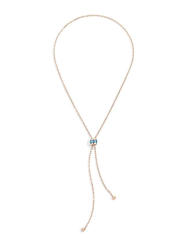 Womens Iconica 18K Rose Gold & London Blue Topaz Lariat Necklace Product Image