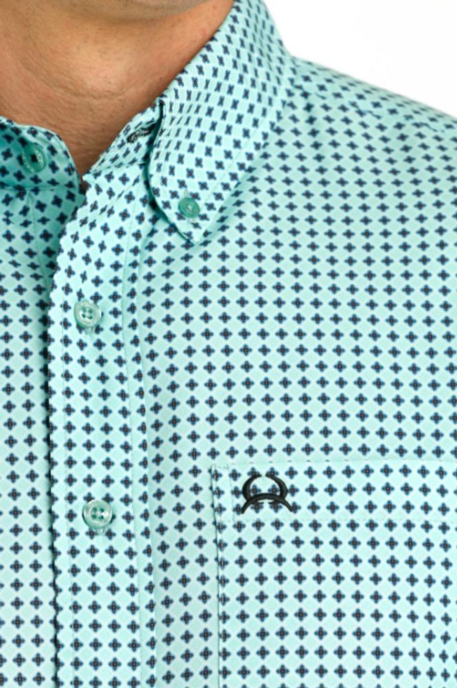 Cinch® Men's S/S Turquoise Print ArenaFlex Button Shirt Product Image