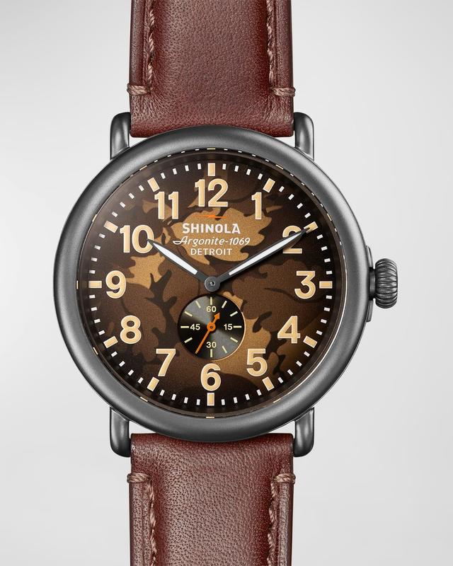 Men's Runwell Leather-Strap Watch, 47mm Product Image