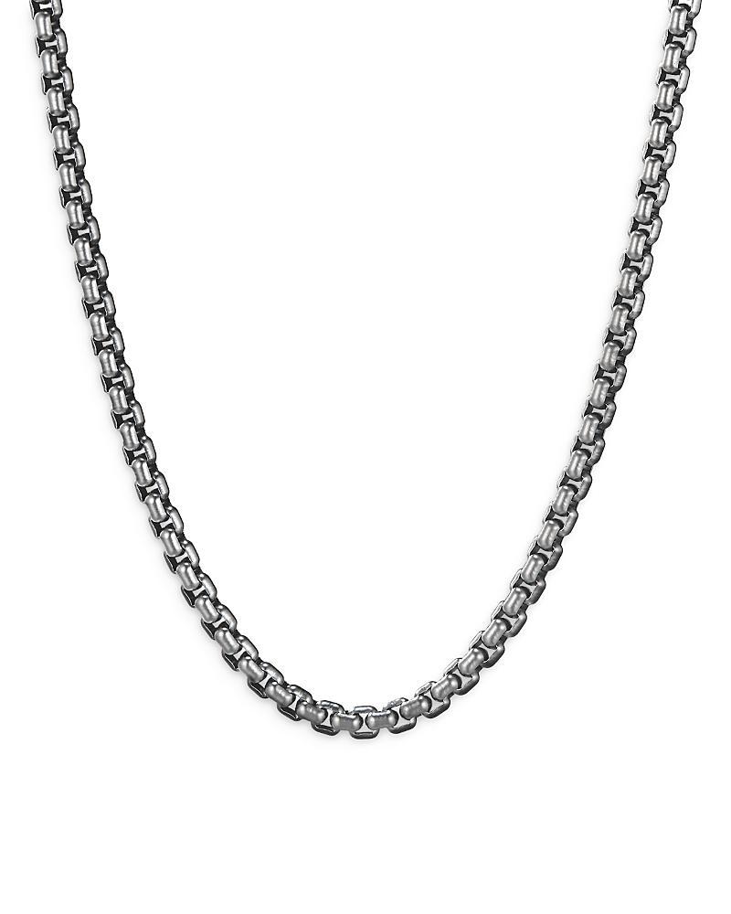 Mens Box Chain Necklace in Darkened Stainless Steel, 4mm Product Image