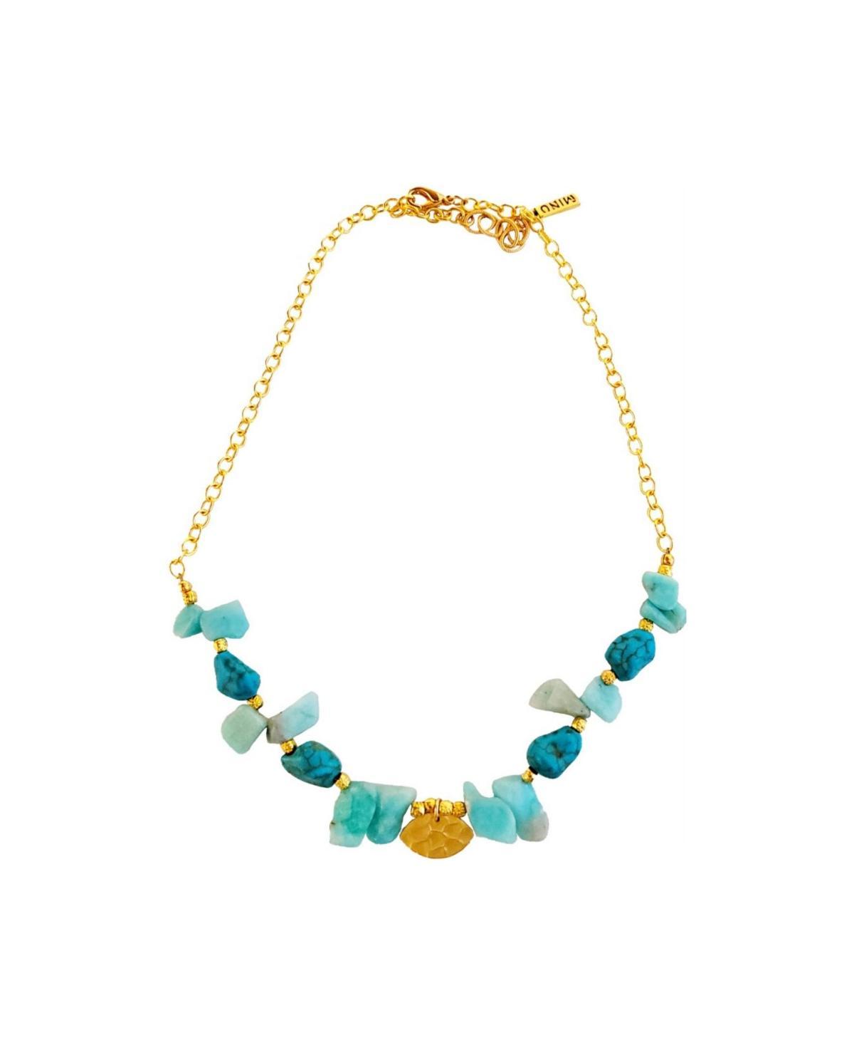 Womens Ain Necklace with Turquoise and Amazonite Stones product image