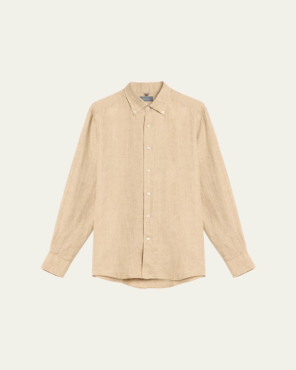 Mens Linen Casual Button-Down Shirt Product Image