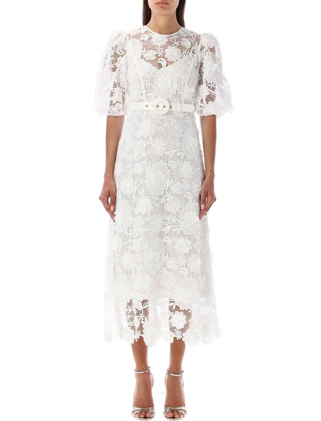 ZIMMERMANN Halliday Lace Flower Dress In Ivory Product Image