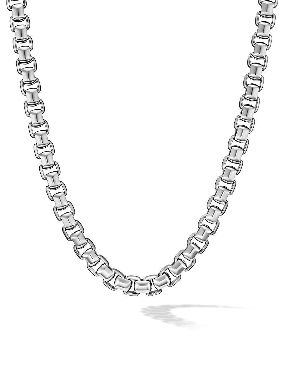 Mens Box Chain Necklace In Sterling Silver, 5.2mm Product Image