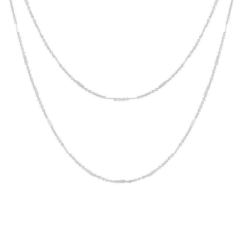 Emberly Double-Strand Bar Station Necklace, Womens Silver Tone Product Image