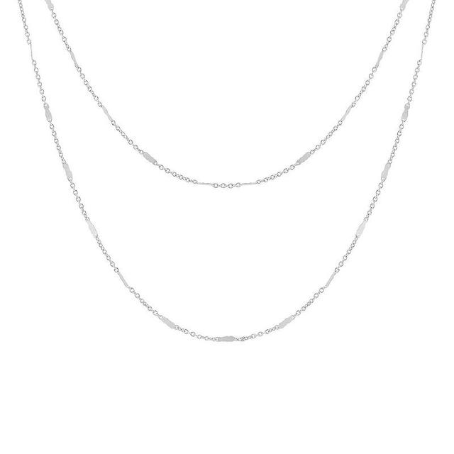 Emberly Double-Strand Bar Station Necklace, Womens Silver Tone Product Image