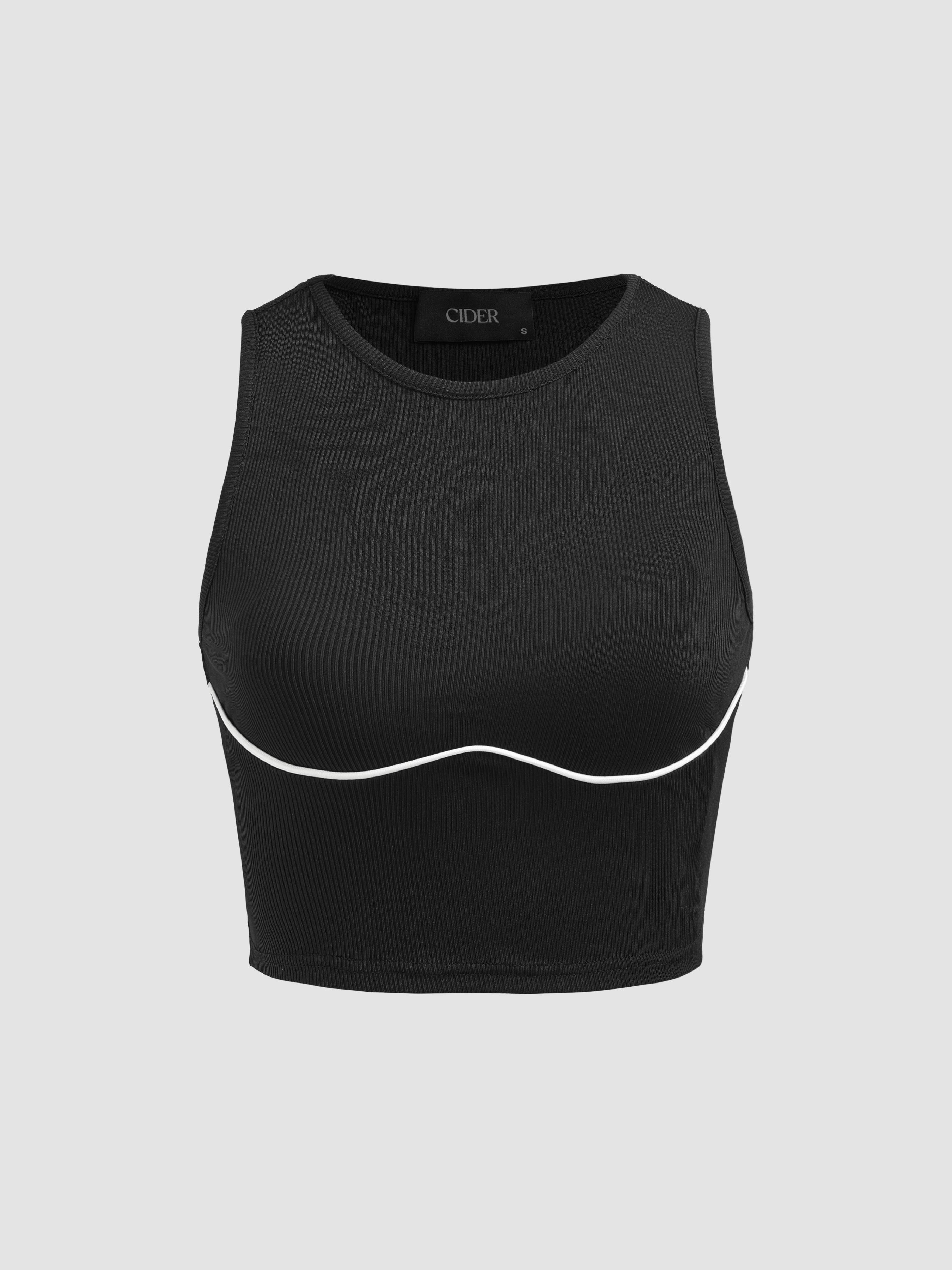 Contrasting Trim Crop Tank Top product image