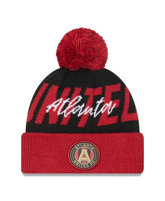 Mens New Era Atlanta United FC Confident Cuffed Pom Knit Hat Product Image