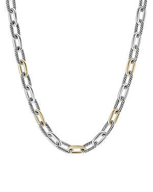 Womens Madison Chain Necklace in Sterling Silver with 18K Yellow Gold Product Image