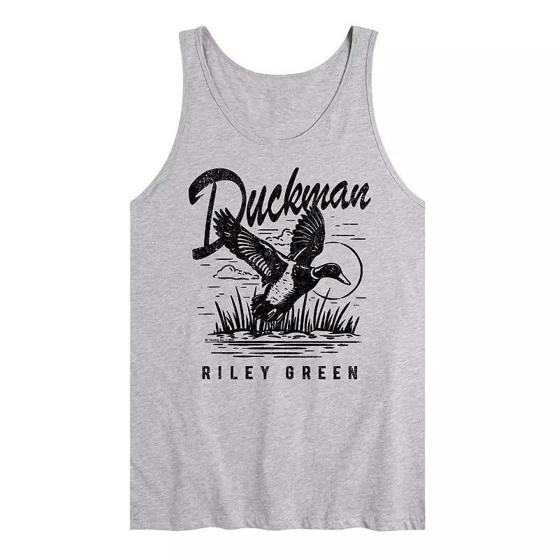 Mens Riley Green Duckman Graphic Tank Top Grey Gray Product Image