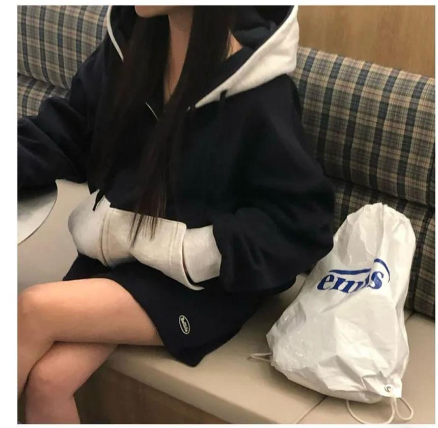 Two Tone Zip-Up Hoodie Product Image