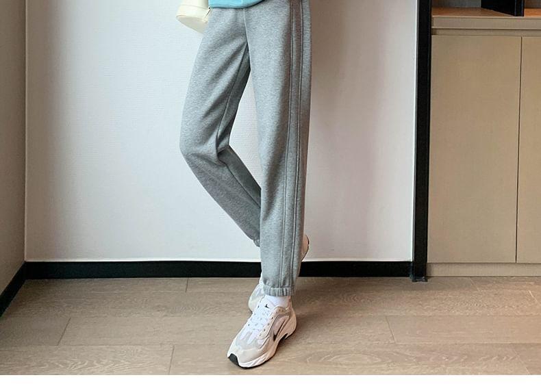 High Rise Plain Cropped Harem Sweatpants Product Image