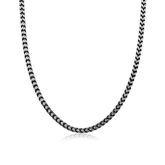 Men's 5.0mm Antique-Finish Foxtail Chain Necklace in Solid Stainless Steel - 24" Product Image