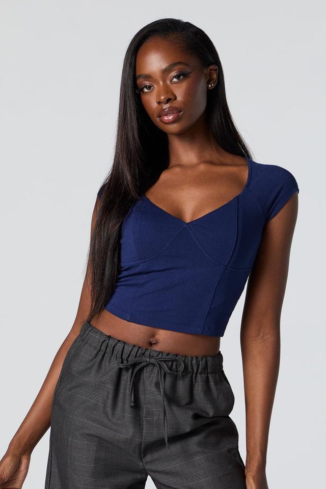 V-Neck Corset Crop Top Female Product Image