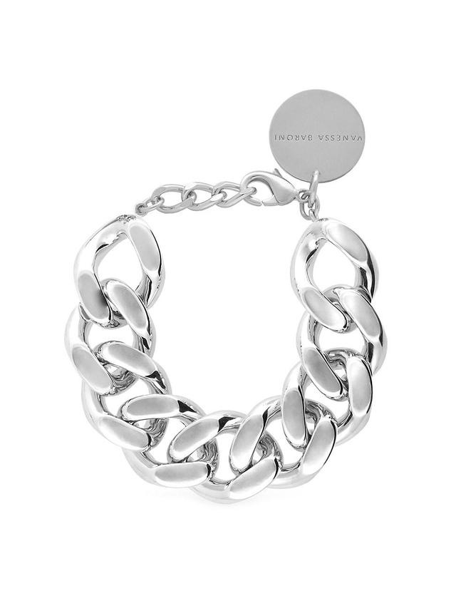 Womens Silvertone Flat Chain Bracelet Product Image