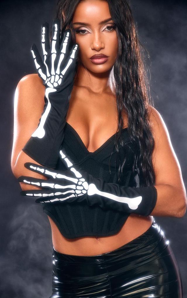 Black Skeleton Gloves Product Image