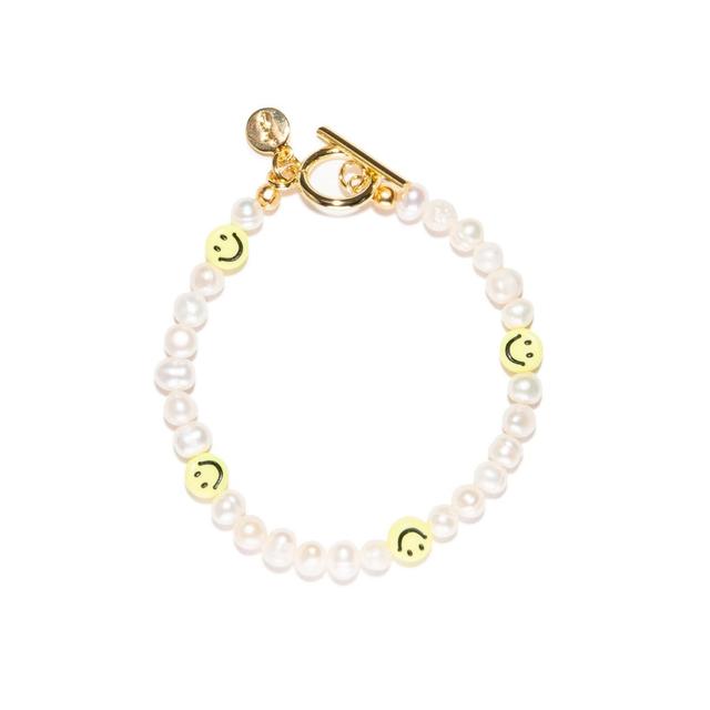 Joey Baby 18K Gold Plated Freshwater Pearls with Smiley Face - HaHa Bracelet 7 For Women Product Image