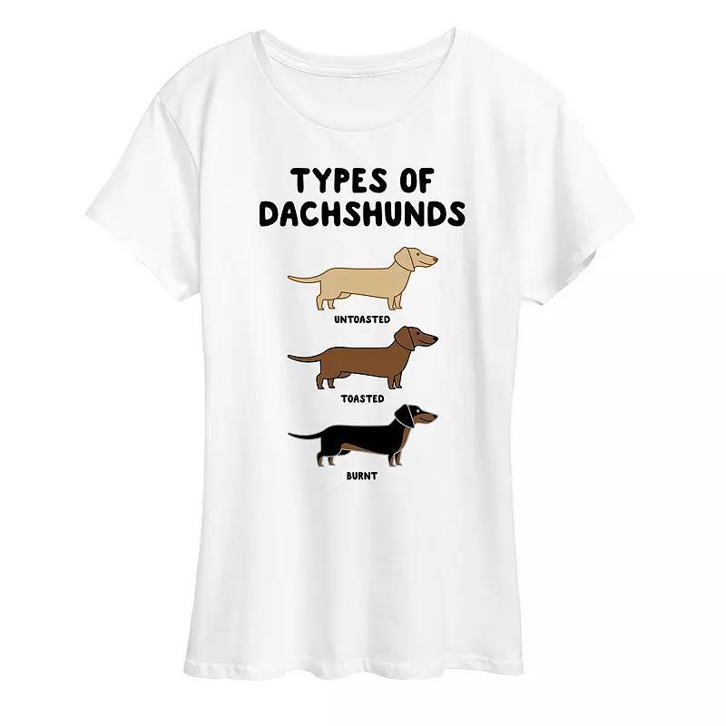 Womens Types Of Dachshunds Graphic Tee Product Image