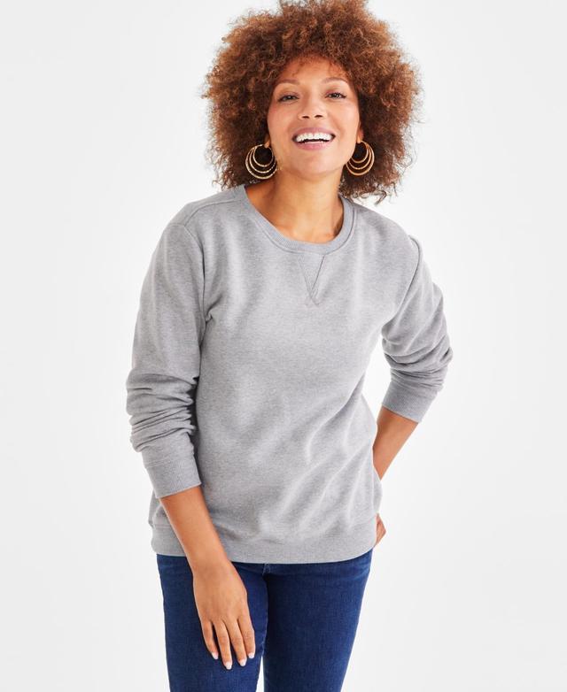 Style & Co Womens Fleece Crewneck Sweatshirt, Created for Macys Product Image