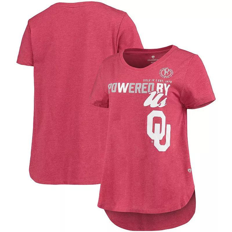 Womens Colosseum Heathered Crimson Oklahoma Sooners PoWered By Title IX T-Shirt Product Image