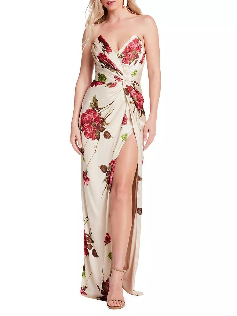 Finn Floral Knotted Column Gown Product Image