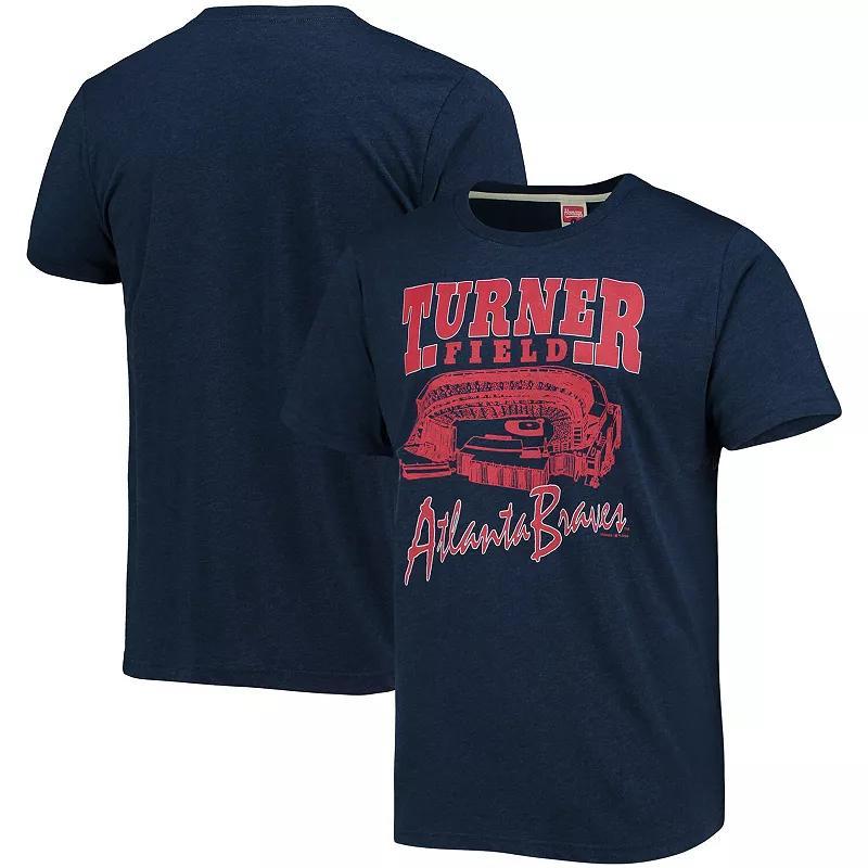 Mens Homage Atlanta Braves Stadium Tri-Blend T-Shirt Blue Product Image