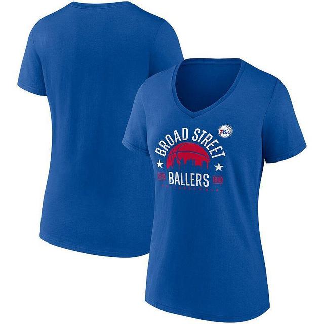 Womens Fanatics Branded Royal Philadelphia 76ers Hometown Collection Broad Street Ballers V-Neck T-Shirt Product Image