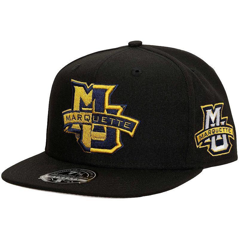 Mens Mitchell & Ness Black Marquette Golden Eagles Lifestyle Fitted Hat Product Image