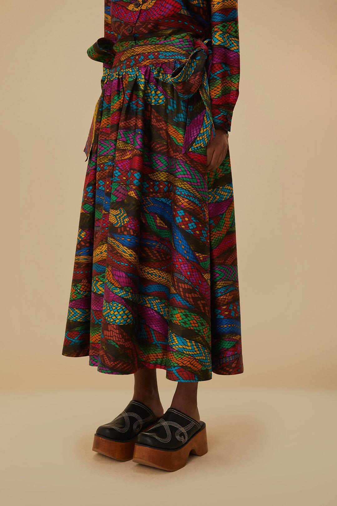 Multicolor Mirage Midi Skirt Product Image