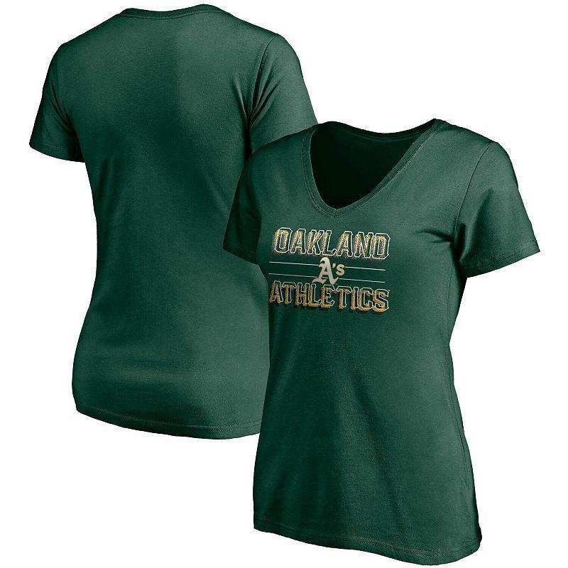 Womens Green Oakland Athletics Compulsion To Win V-Neck T-shirt Product Image