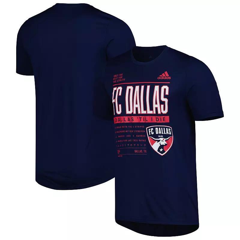 Mens adidas Navy FC Dallas Club DNA Performance T-Shirt Fcd Blue Product Image