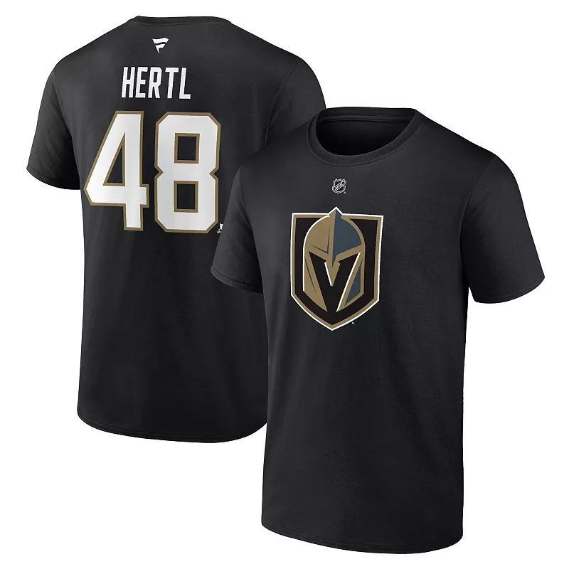 Mens Fanatics Branded Tomas Hertl Black Vegas Golden Knights Authentic Stack Name & Number T-Shirt Product Image