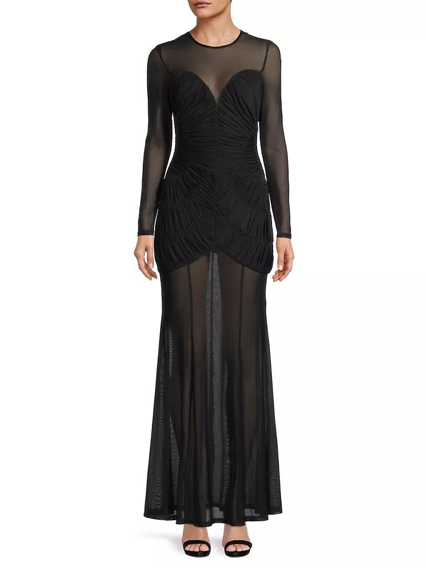 Dreamscape Talitha Sheer Ruched Gown Product Image