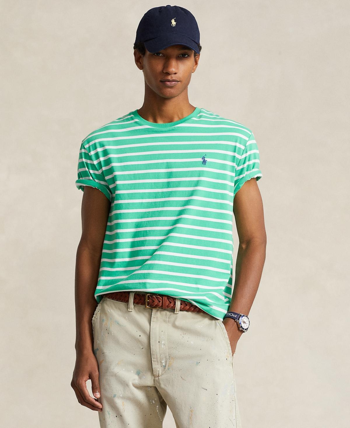 Polo Ralph Lauren Mens Classic-Fit Striped Jersey T-Shirt - Rl Red Product Image