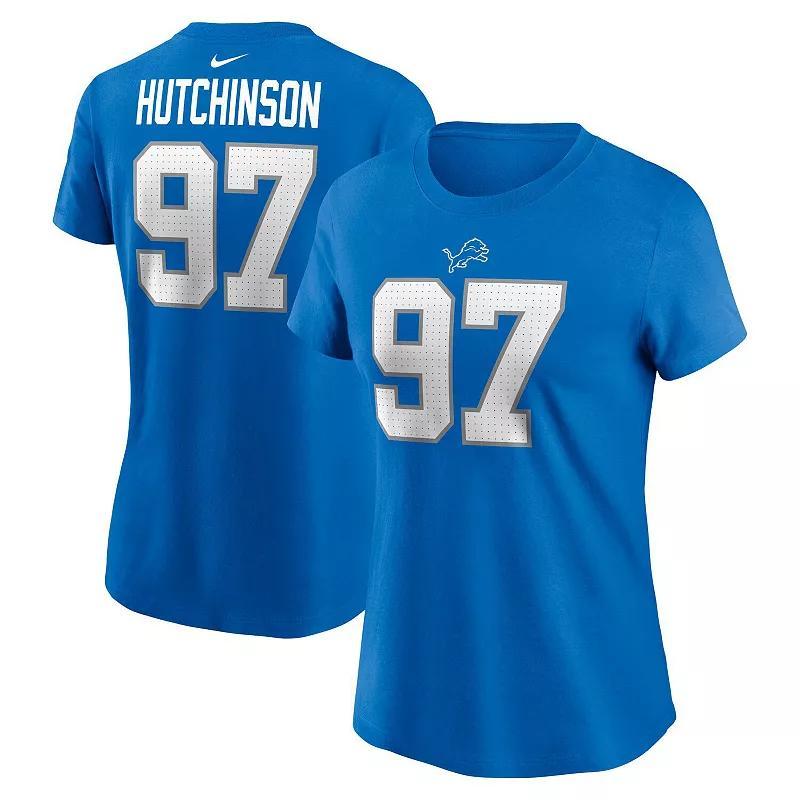 Womens Nike Aidan Hutchinson Detroit Lions Player Name & Number T-Shirt Product Image