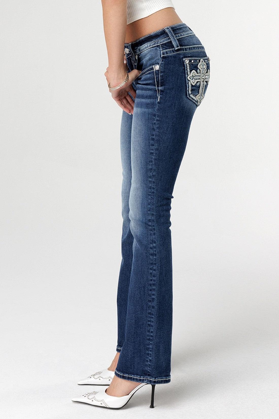 Blossoming Cross Bootcut Jeans Product Image