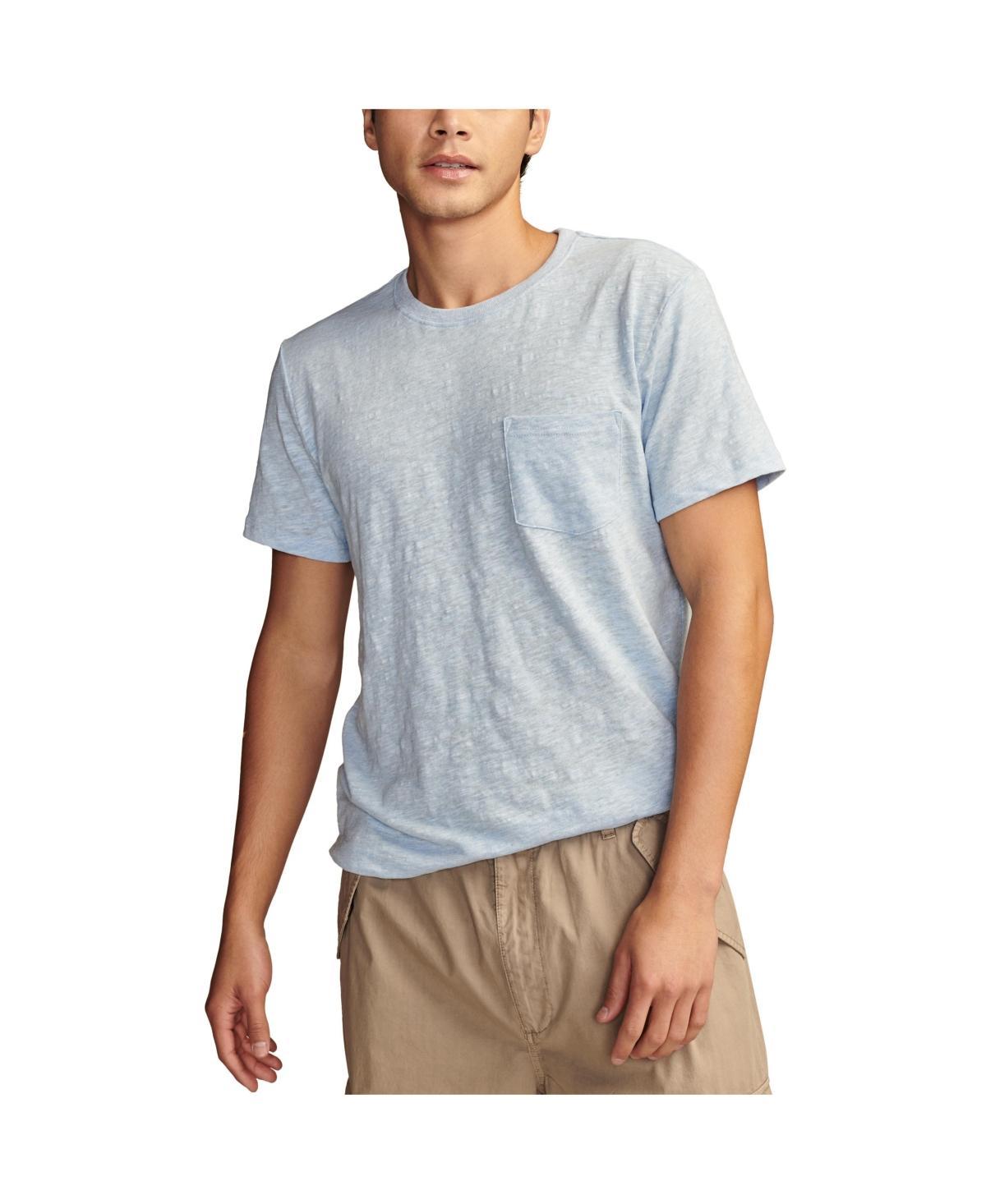 Lucky Brand Mens Linen Short Sleeve Pocket Crew Neck Tee Shirt Product Image