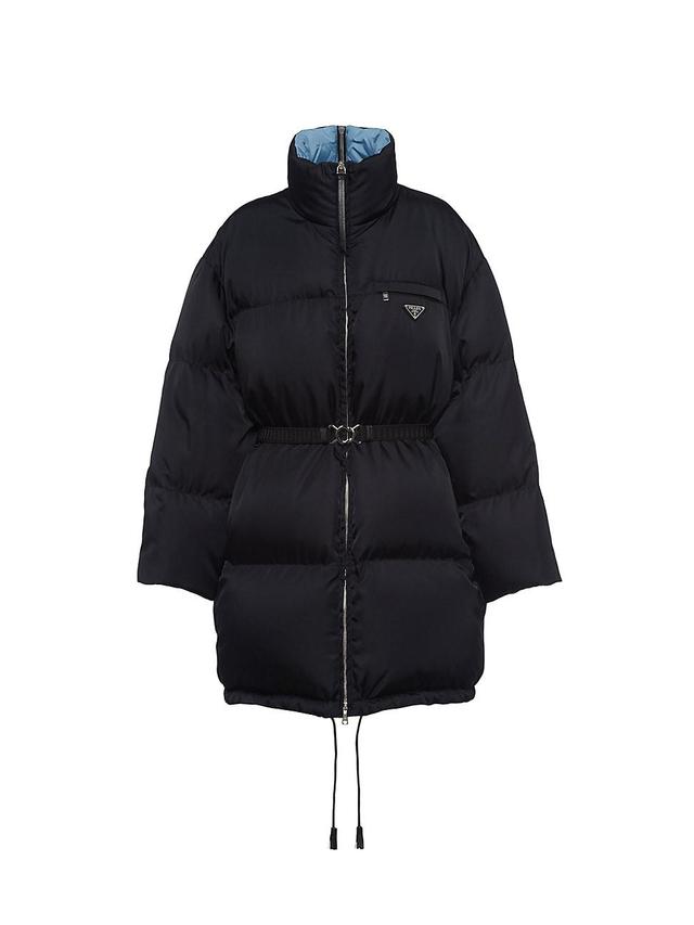 Womens Re-Nylon Gabardine Hooded Down Coat Product Image