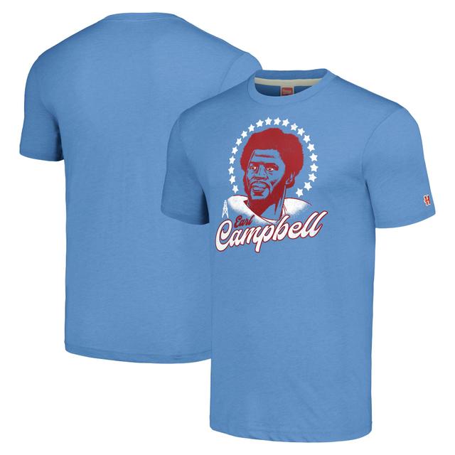 Mens Homage Earl Campbell Light Blue Houston Oilers Retired Player Caricature Tri-Blend T-Shirt Product Image