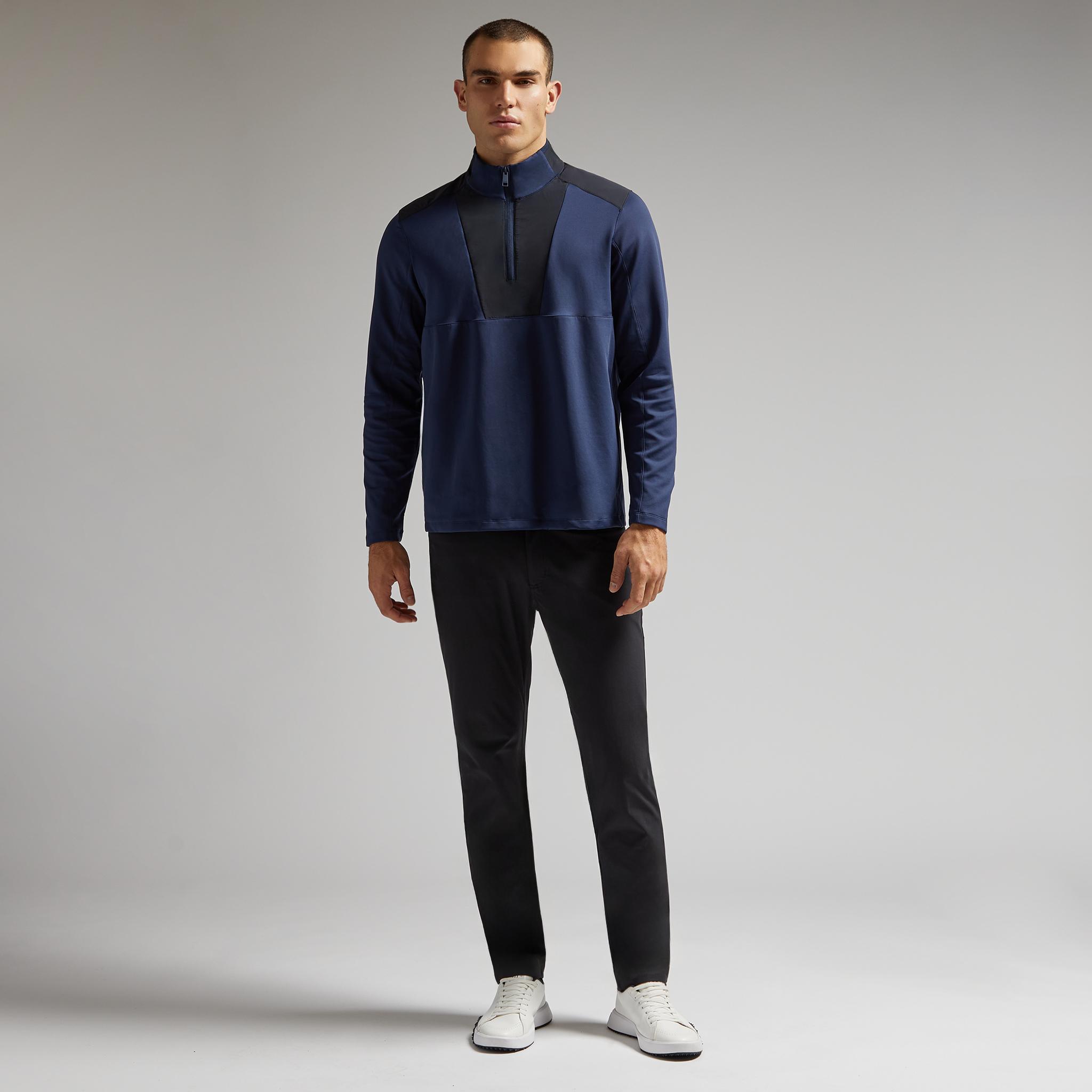 DOUBLE KNIT BRUSHED BACK SCUBA QUARTER ZIP PULLOVER Product Image