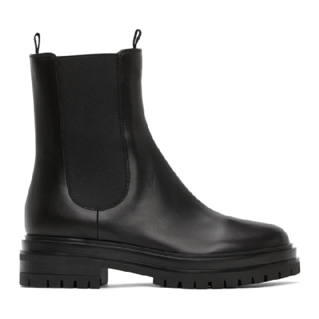 GIANVITO ROSSI Black Leather Chester Chelsea Boots product image