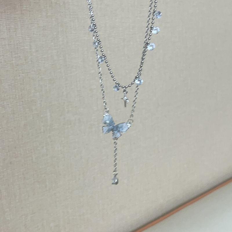 Set: Butterfly Necklace + CZ Necklace Product Image